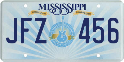 MS license plate JFZ456