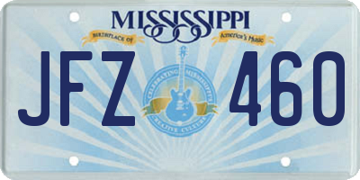 MS license plate JFZ460