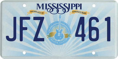 MS license plate JFZ461
