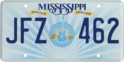 MS license plate JFZ462