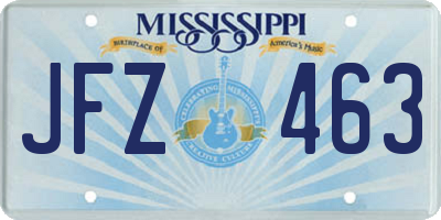 MS license plate JFZ463