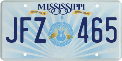 MS license plate JFZ465