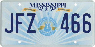 MS license plate JFZ466