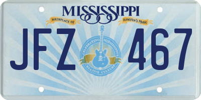 MS license plate JFZ467