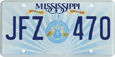 MS license plate JFZ470