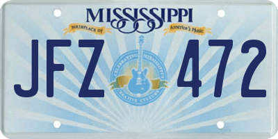 MS license plate JFZ472
