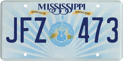 MS license plate JFZ473