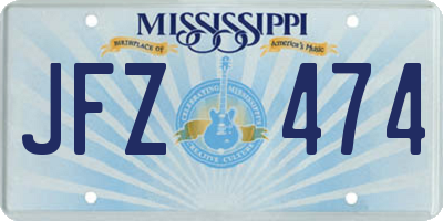 MS license plate JFZ474