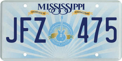 MS license plate JFZ475