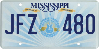 MS license plate JFZ480