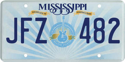 MS license plate JFZ482