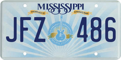 MS license plate JFZ486