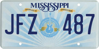 MS license plate JFZ487