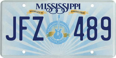 MS license plate JFZ489