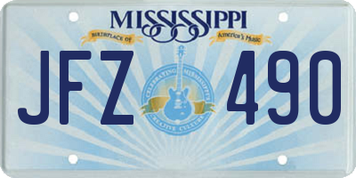 MS license plate JFZ490