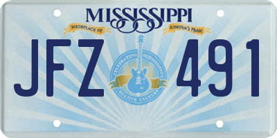 MS license plate JFZ491