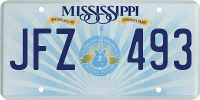 MS license plate JFZ493