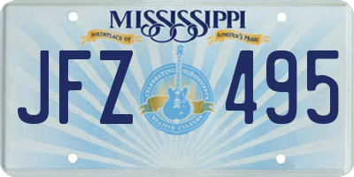 MS license plate JFZ495