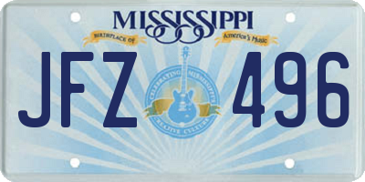 MS license plate JFZ496