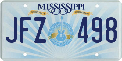 MS license plate JFZ498