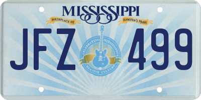 MS license plate JFZ499