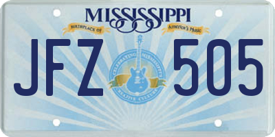 MS license plate JFZ505