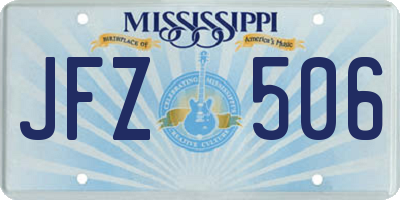 MS license plate JFZ506