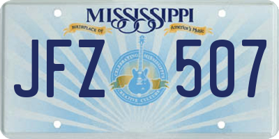 MS license plate JFZ507
