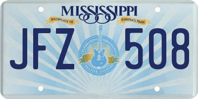 MS license plate JFZ508