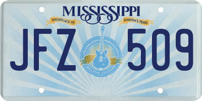 MS license plate JFZ509