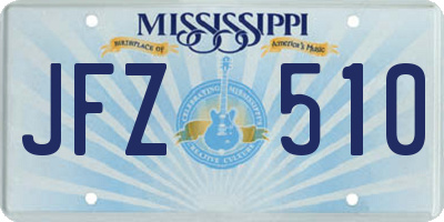 MS license plate JFZ510