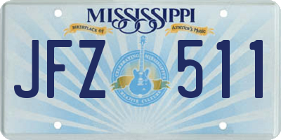 MS license plate JFZ511