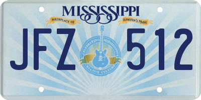 MS license plate JFZ512