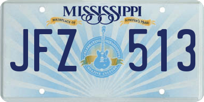 MS license plate JFZ513