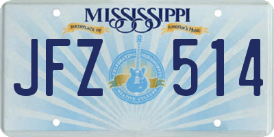 MS license plate JFZ514