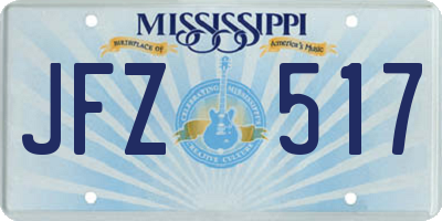 MS license plate JFZ517
