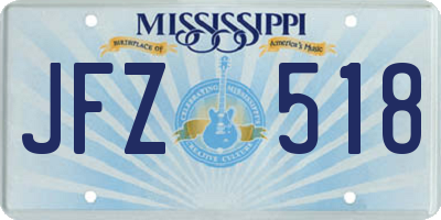 MS license plate JFZ518