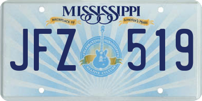 MS license plate JFZ519
