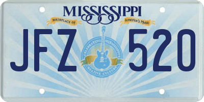 MS license plate JFZ520