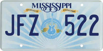 MS license plate JFZ522
