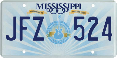MS license plate JFZ524