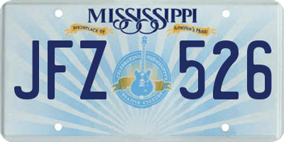 MS license plate JFZ526