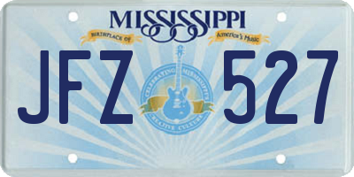 MS license plate JFZ527