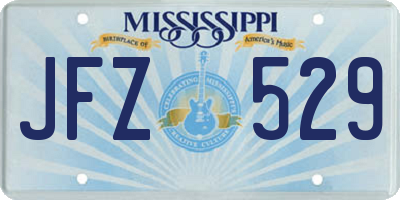 MS license plate JFZ529