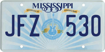 MS license plate JFZ530