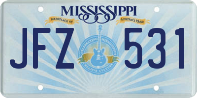 MS license plate JFZ531