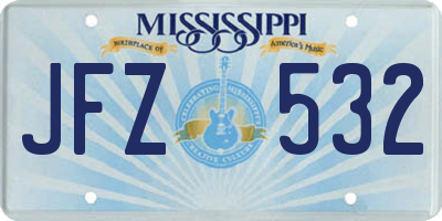MS license plate JFZ532