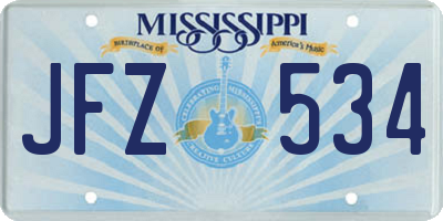 MS license plate JFZ534