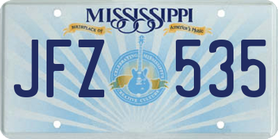 MS license plate JFZ535