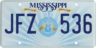 MS license plate JFZ536